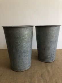 Paire de pots en zinc, vases de fleuriste - Modèle 1