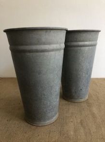 Paire de pots en zinc, vases de fleuriste - Modèle 2