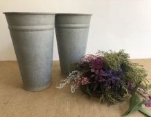Paire de pots en zinc, vases de fleuriste - Modèle 2