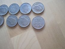 Lot monnaies françaises 10 pièces 10 Francs Turin métal nich