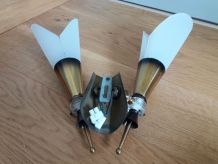 Applique double laiton et plexiglas Maison Lunel