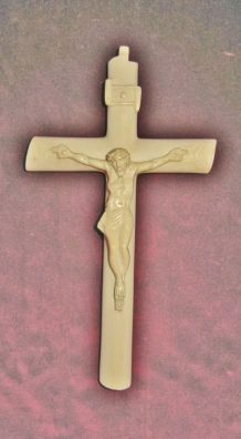 Ancien crucifix , Art Religieuse fin 19em debout 20em