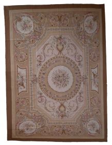Tapis vintage Français Aubusson fait main, 1C838