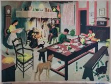 Affiche scolaire vintage Le dîner