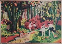 Affiche scolaire vintage La forêt