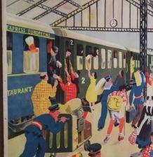 Affiche scolaire vintage La gare
