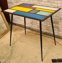  table  1960  a 70   style piet mondrian  pied fuseaux devis