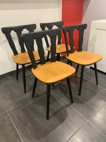 Série de 4 chaises bistrot vintage