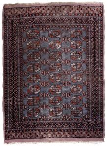 Tapis vintage Ouzbek Bukhara fait main, 1C868