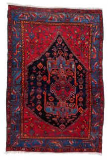Tapis vintage Persan Hamadan fait main, 1C872
