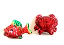 Sel et poivre crabe et poisson vintage 