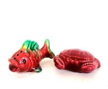 Sel et poivre crabe et poisson vintage 