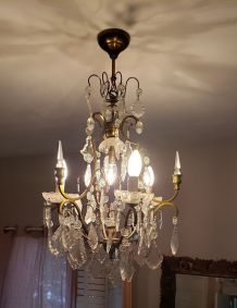 Lustre cristal et bronze