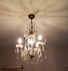 Lustre cristal et bronze