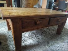 table basse bois brute  meuble ancien table de ferme