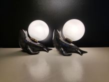 lampes otarie grises et globe blanc