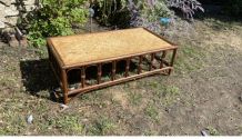 TABLE BASSE EN ROTIN VINTAGE