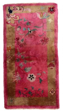 Tapis ancien Chinois Art Deco fait main, 1C905