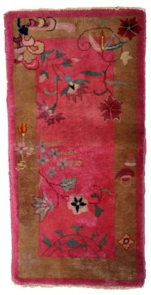 Tapis ancien Chinois Art Deco fait main, 1C906