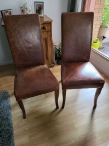 VENDS 6 CHAISES CUIR 