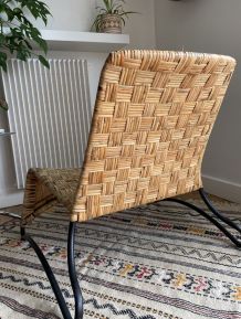 Fauteuil en Rotin Vintage Design Scandinave Lagom 