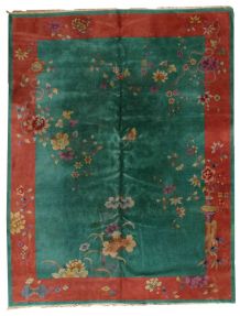 Tapis ancien Chinois Art Deco fait main, 1B462
