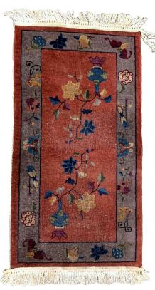 Tapis ancien Chinois Art Deco fait main, 1B941