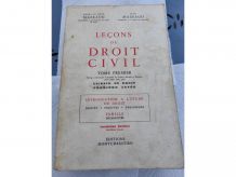 Livre : Leçons de Droit Civil, tome 1, ouvrage primé 1965. 