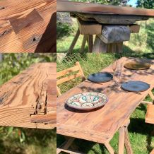 Table tréteaux vintage