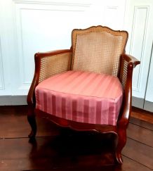 Bergère cannage style Louis XV, vers 1960 