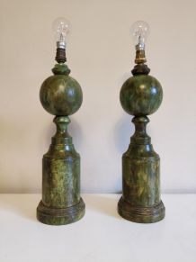 pieds de lampes en bois tourné