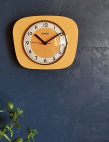 Horloge formica vintage pendule silencieuse Manufrance orang