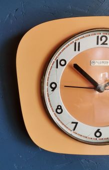 Horloge formica vintage pendule silencieuse Manufrance orang