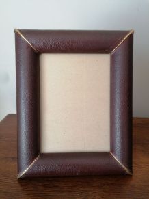 CADRE PHOTO ANTIPARASITE - ANNEES 20 - CUIR MARRON
