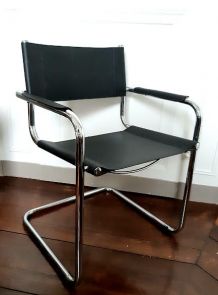 Fauteuil design cantilever en acier tubulaire 1970