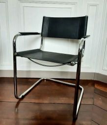 Fauteuil design cantilever en acier tubulaire 1970