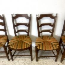 Ensemble de 6 chaises paillées