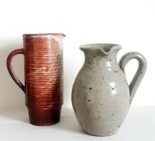 Carafe en grès pyrité vintage 