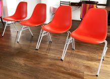 4 chaises DSS Charles Eames pour Vitra, Poppy Red