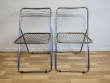chaises pliantes métal chromé