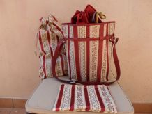 Sac a main , seau , bandoulière , LANCEL Elsa , cuir , vinta