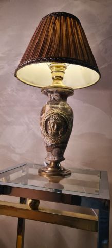 lampe marbre empire, napoleon   ,  felé mais renforcé le cor