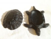tortue , cendrier  en  métal , vintage