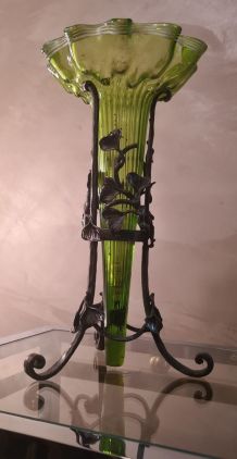 Soliflore  verre souflé vases,  1900 a 30  tulipiers art nou