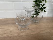 Set de 4 coupes verre taillé