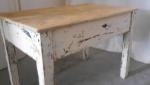 table basse vintage bois peint