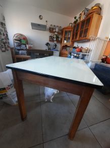 table de cuisine vibtage recouvrement emaille