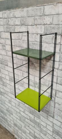 ÉTAGÈRE MURALE VINTAGE 1950 / 60 / 70  montant noir   24x58 