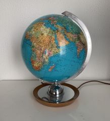 Globe terrestre vintage 1960 Verre JRO Verlag - 36 cm