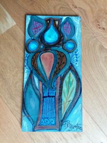 Plaque en céramique de Saint-Vicens signée Jacqueline Bartre